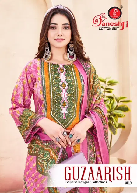 Guzarish Vol 3 By Ganeshji Cotton Online Karachi Dress Material Wholesale